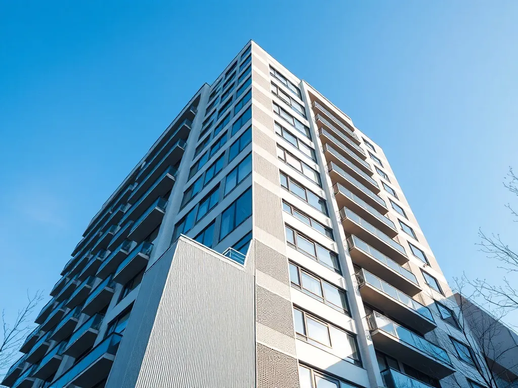 Professional architectural shot of a modern residential buil